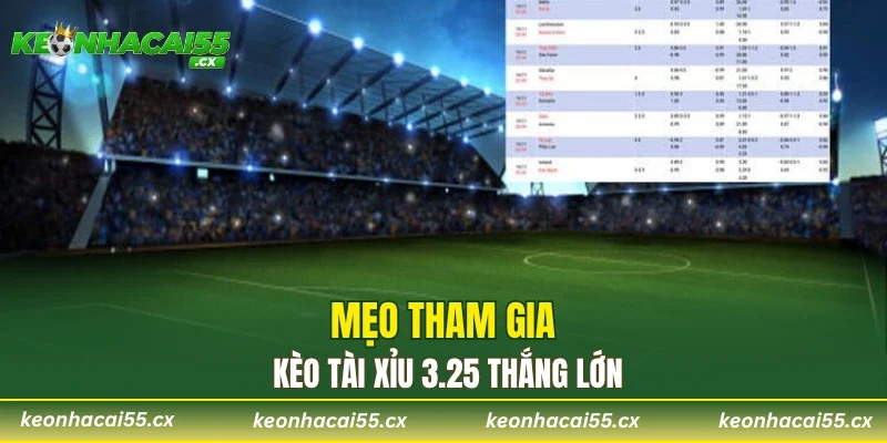Mẹo tham gia kèo tài xỉu 3.25 thắng lớn