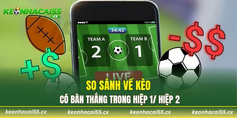 So sánh về kèo có bàn thắng trong hiệp 1/ hiệp 2